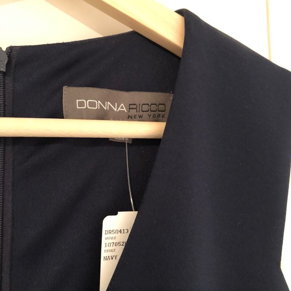 Donna Ricco Navy Dress Sz 8 - Picture 2 of 16